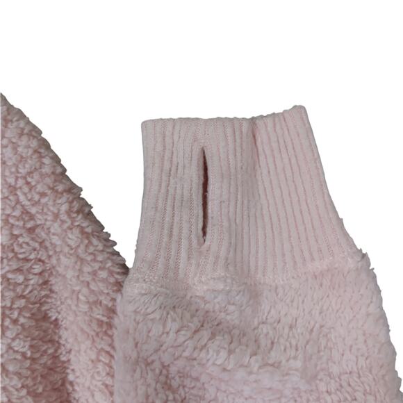 Hollister Fuzzy Sweatshirt Size Small High Neck Pink Thumbholes Drawstring - Picture 7 of 12